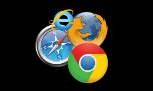 Ikony przeglądarek Chrome, Firefox i Internet Explorer oraz kompas. Dowiedz się, jak ustawić Chrome jako domyślną przeglądarkę Android.