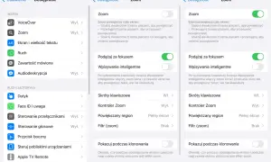 Ustawienia iPhone: Dostępność > Wzrok > Zoom. Tutaj możesz wyłączyć zoom, dostosować powiększenie i inne opcje.