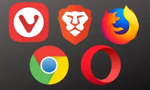 Ikony popularnych przeglądarek internetowych: Vivaldi, Brave, Firefox, Chrome, Opera. Jakie są przeglądarki internetowe?