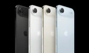 Cztery iPhone'y w różnych kolorach: czarnym, białym, złotym i niebieskim. Zastanawiasz się, ile kosztuje iPhone?