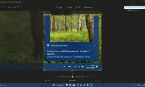Zrzut ekranu zrobiony Narzędziem Wycinanie. Pokazuje, jak zrobić screena na laptopie, z opcją zaznaczenia i udostępnienia obrazu.