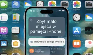 iPhone wyświetla komunikat "Zbyt mało miejsca w pamięci iPhone". Czy do iPhone można włożyć kartę pamięci? Nie, iPhone nie obsługuje kart pamięci.