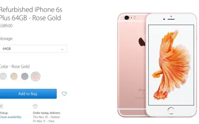 Odnowiony iPhone 6s Plus 64GB Rose Gold. Sprawdź, co to znaczy "odnowiony" i wybierz swój kolor.