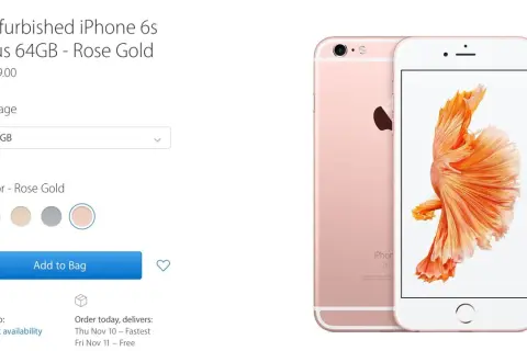 Odnowiony iPhone 6s Plus 64GB Rose Gold. Sprawdź, co to znaczy "odnowiony" i wybierz swój kolor.