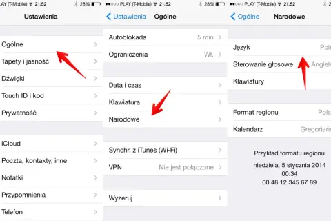 Jak zmienić język w aplikacji ING: Ustawienia > Ogólne > Narodowe > Język.