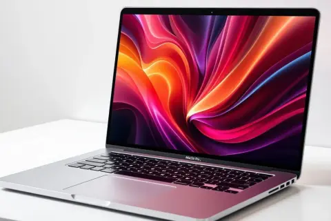 Srebrny laptop z kolorowym ekranem, idealny do pracy i rozrywki. Zastanawiasz się, ile kosztują laptopy tej klasy?