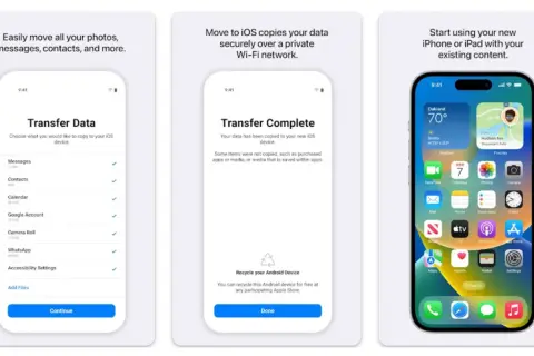 Przenieś dane z Androida na iPhone po konfiguracji. Aplikacja "Przenieś do iOS" ułatwia transfer zdjęć, wiadomości i kontaktów.