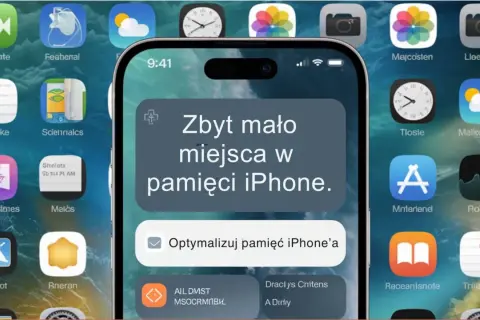 iPhone wyświetla komunikat "Zbyt mało miejsca w pamięci iPhone". Czy do iPhone można włożyć kartę pamięci? Nie, iPhone nie obsługuje kart pamięci.