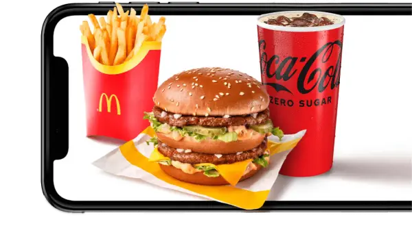 Jak ściągnąć aplikację McDonald's na telefon? Zobaczysz tu Big Maca, frytki i Coca-Colę Zero.