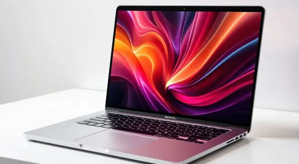 Srebrny laptop z kolorowym ekranem, idealny do pracy i rozrywki. Zastanawiasz się, ile kosztują laptopy tej klasy?