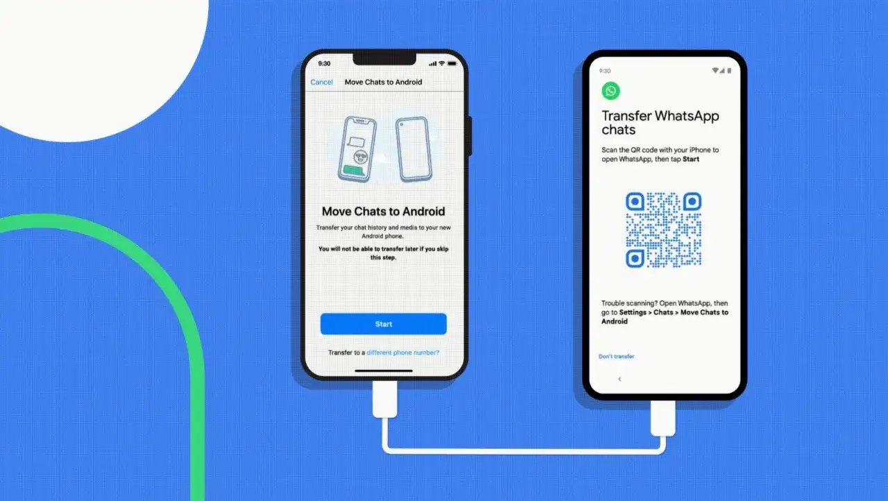 Ilustracja pokazuje jak przenieść dane z Androida na iPhone po konfiguracji. Ekran iPhone'a z opcją