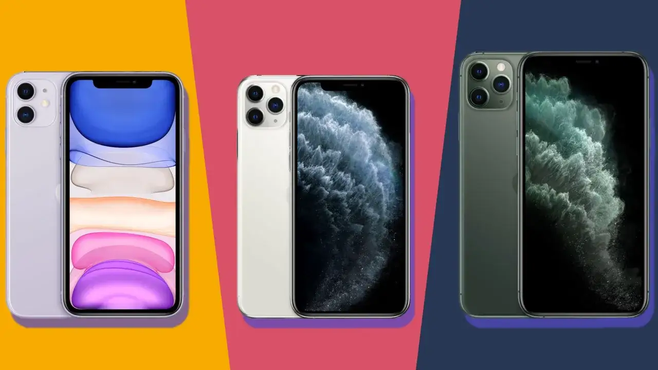 Trzy modele iPhone 11 w r&oacute;żnych kolorach: fioletowy, biały i zielony. Szukasz, gdzie iPhone 11 najtaniej?