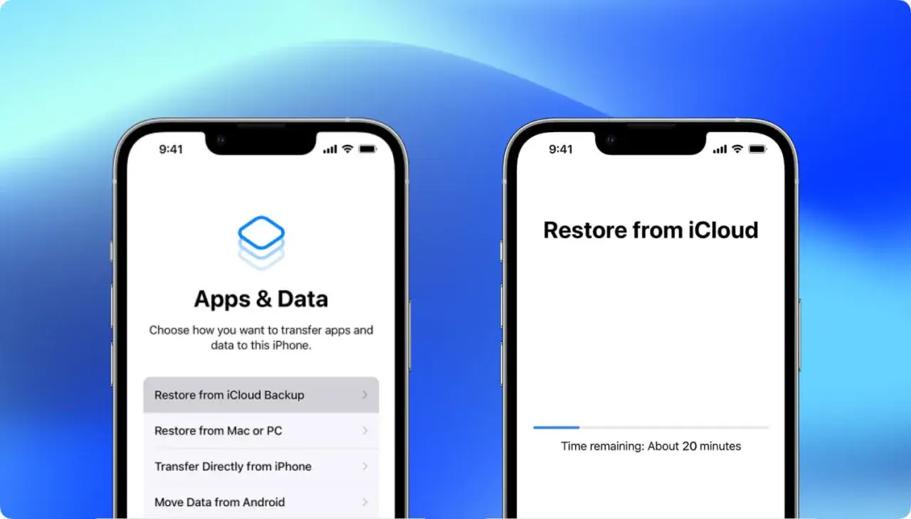 Ekran iPhone'a dane z iCloud przywraca. To krok, jak zresetować iPhone do ustawień fabrycznych i odzyskać dane.