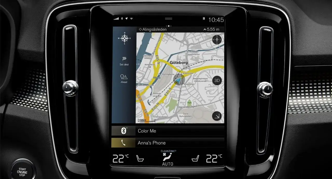 Ekran nawigacji Volvo XC60 z mapą G&ouml;teborga. Dowiedz się, jak zaktualizować mapy w Volvo XC60, by zawsze podr&oacute;żować z najnowszymi danymi.