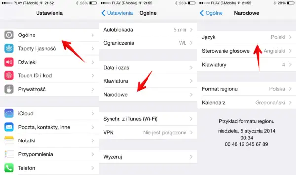 Jak zmienić język w aplikacji ING: Ustawienia > Ogólne > Narodowe > Język.